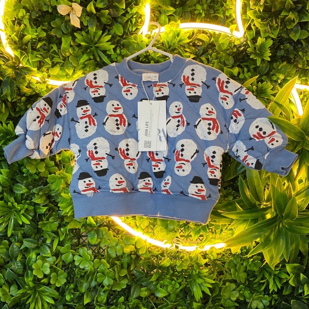 NWT Zara snowman Christmas sweater